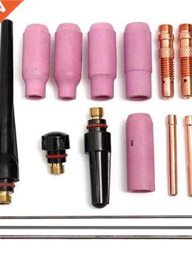 17Pcs Welders Welding Torch Tig Cup Collet Body Nozzle Kit T