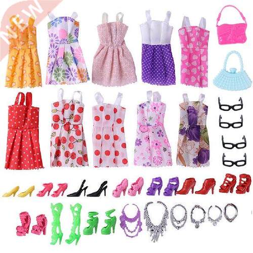 Fashion Doll Supplies Random Doll Shoes Boots Mini Dress