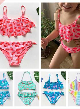 1~14Y Girls Swimsuit High quality Girls swimwear Two pieces