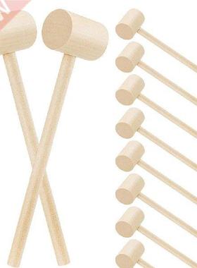 10pcs Mini Nut Foods Hammers Wooden Seafood Shell Mallets