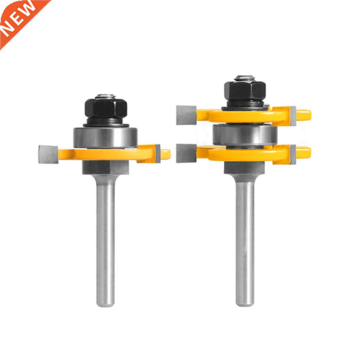 2pcs 6.35mm 8mm Shank Milling Cutter Router Bits Set T-slot