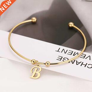 CCN 316L Stinless Steel Open Brcelet Gold Color 26 lett