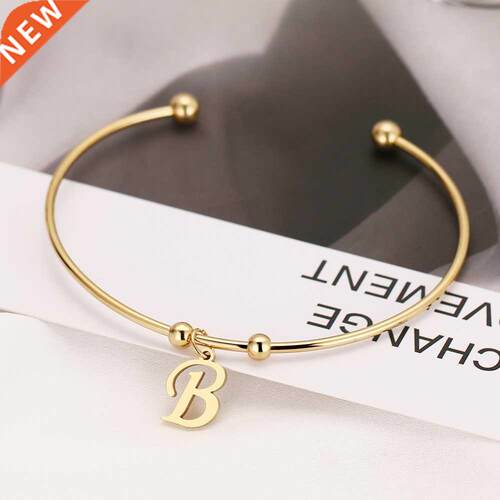 CCN 316L Stinless Steel Open Brcelet Gold Color 26 lett