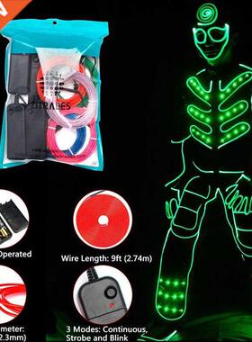 Glow EL Wire Cable LED Neon Christmas Dance Party  Costum