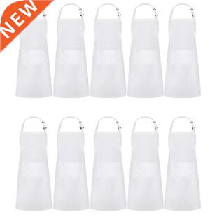 10 Pack Adjustable Bib Apron Waterdrop Resistant with 2
