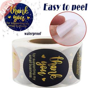 500pcs Thank You Stickers Seal Labels Gold Foil Paper Decora