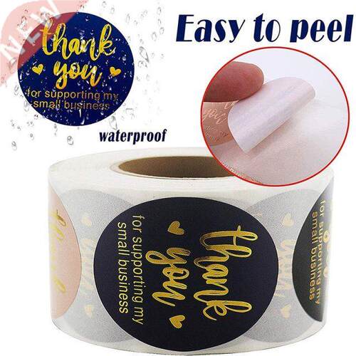 500pcs Thank You Stickers Seal Labels Gold Foil Paper Decora