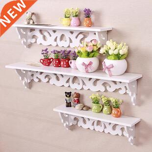 New 1Pc Cved Hollow Wood Wall Hanging Rack Shelf Shelve