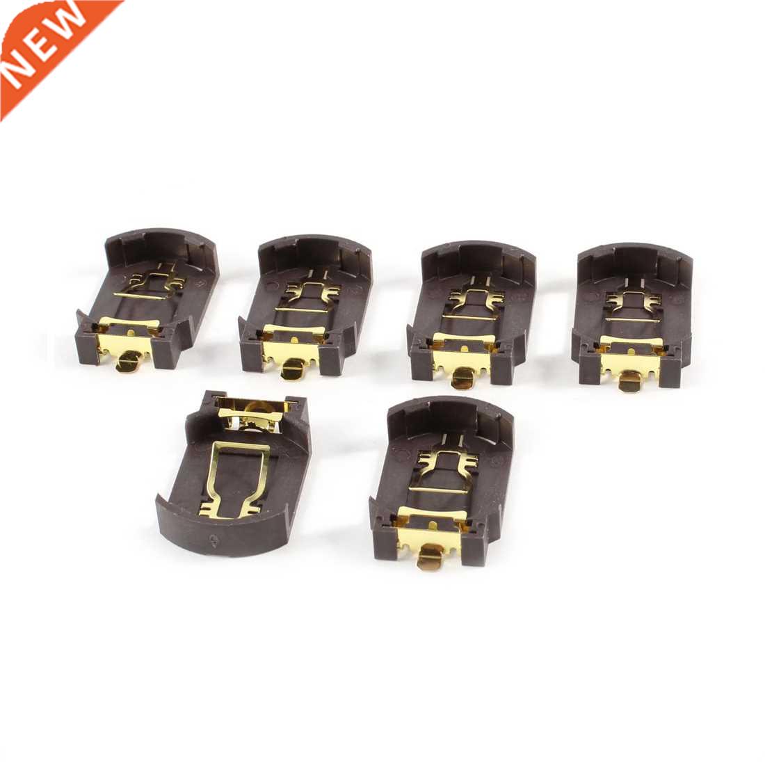 6PCS Brown Housing CR2032 Button Cell Socket Holder Case