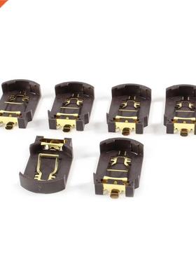 6PCS Brown Housing CR2032 Button Cell Socket Holder Case