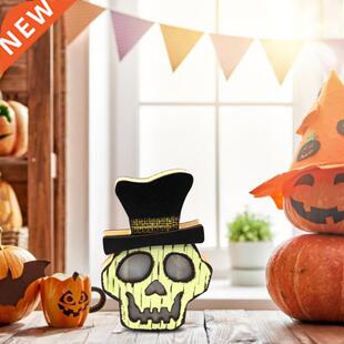 1pcs Creative New Halloween Wooden Pumpkin Bat Skeleton