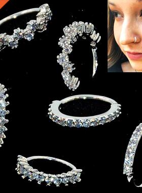 1PC Round Zircon Bendable Gem Ring Bendable Seamless Nose Ri