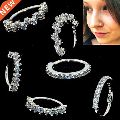 1PC Round Zircon Bendable Gem Ring Bendable Seamless Nose Ri