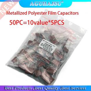 KIT 50PC=10value*5PCS Metallized Polyester Film Capacitors C