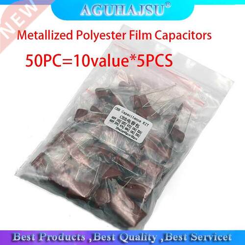 KIT 50PC=10value*5PCS Metallized Polyester Film Capacitors C