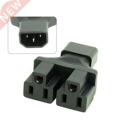 IEC320 C14 Male to Double Nema 5-15R USA UPS Y Type Splitter