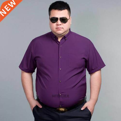 summer plus size 12XL 10XL 14XL 160kg Men Shirt short Sleeve