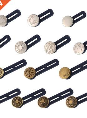 14PCS Jeans Buttons Metal Silicone Extended Buttons Nail-fre