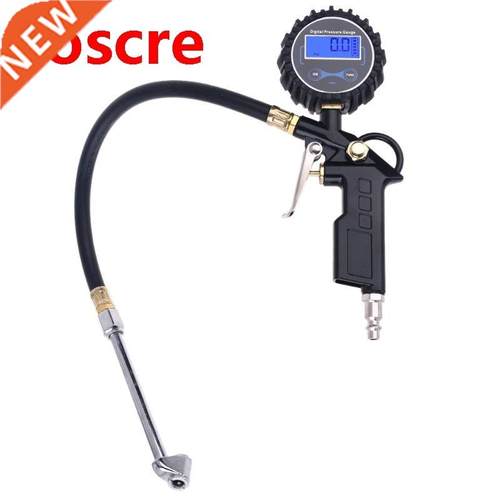 Digital Tire Inflator Pressure Gauge with Dual Head Chuck fo