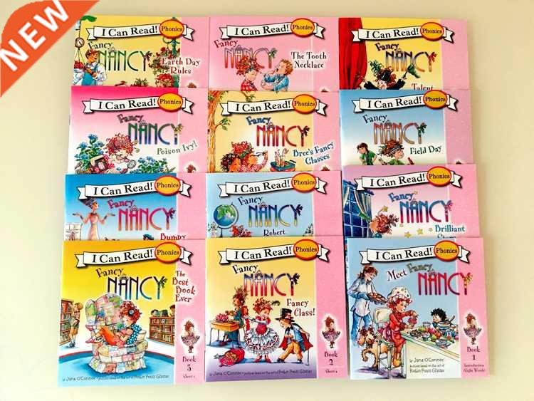 12 Books/set I Can Read Phonics Books FANCY NANCY In Englis