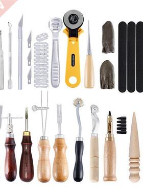 Leather Crafting Hand Tool Kit Thread Cone Wax Thimble Kit f