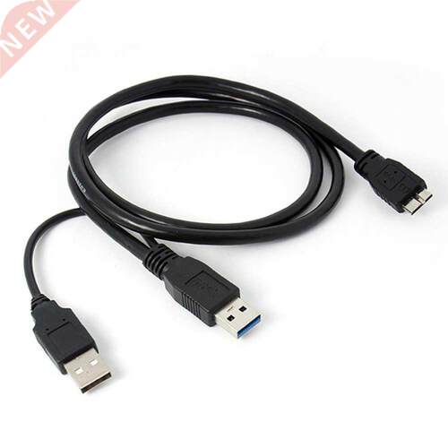 A A Micro USB B 3.0 Y-Cable Move Hard Drive Cable Black