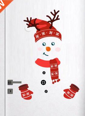 Christmas Wall Sticker Xmas Snowman Refrigerator Stickers Me