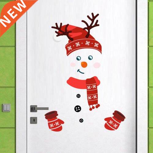 Christmas Wall Sticker Xmas Snowman Refrigerator Stickers Me