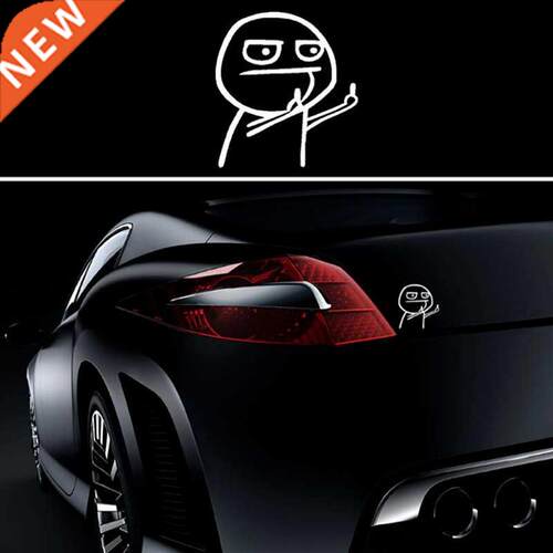 Funny Middle Finger Car Sticker Cartoon Reflective Vinyl Mot