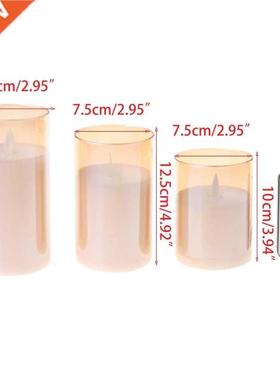3pack Flameless Led Candles Flickering Timer Remote Fake Wic