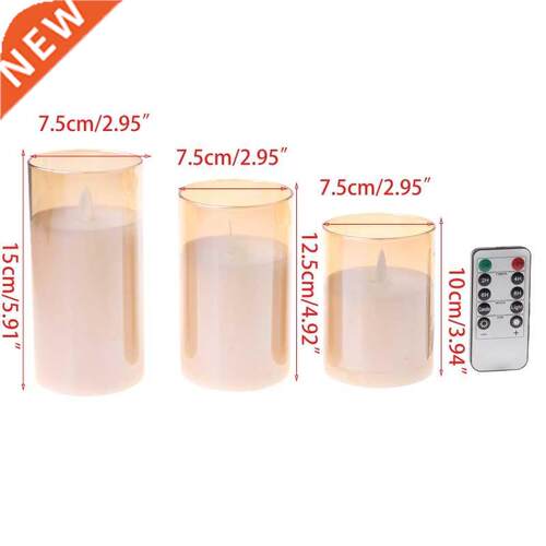 3pack Flameless Led Candles Flickering Timer Remote Fake Wic