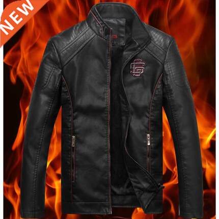 leather bomber jacket men leather jackets new Korean style n