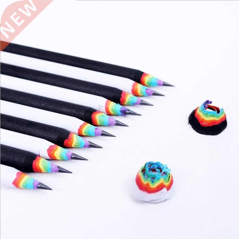 6Pcs/Set Pencil Hb Rainbow Color Pencil Stationery Items Dra