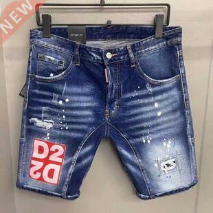 New DSQ2 Summer Men's Short Jeans Fashion Casual Slim High Q
