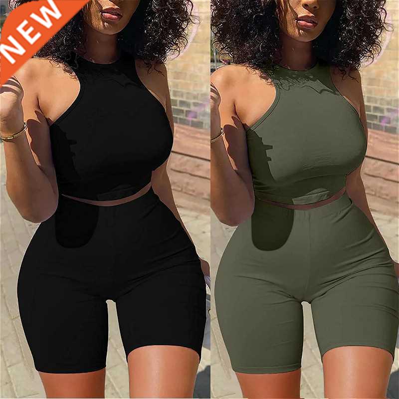 Two Piece Set Women 2021 Summer Solid Color Tracksuits Sleev