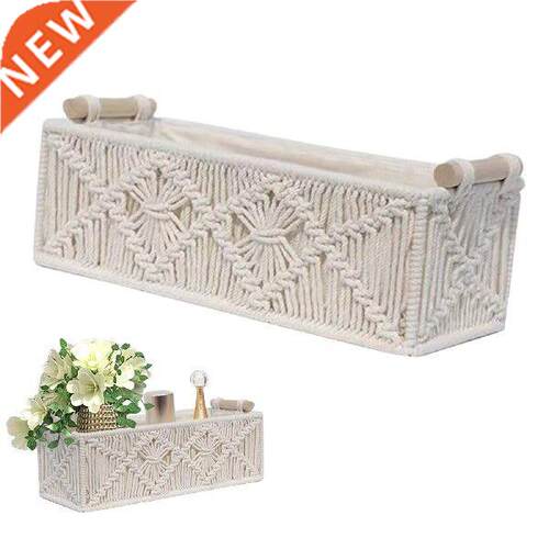 Cotton Rope Woven Box Rectangle Woven Baskets For Storage