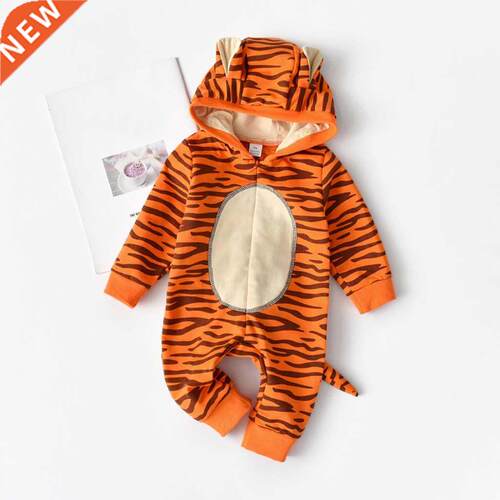 Newborn Infant Baby Girls Boys  Tiger Hooded Romper J