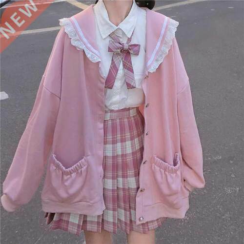 Autumn Sweet Women Hoodies Loose Hooded Sailor collar Cute L