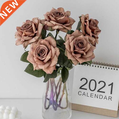 5pcs Autumn Big Artificial Rose Flowers Wedding Home Decorat