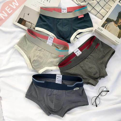 3 Pieces Mens Boxer Shorts Solid Color Cotton Mens Underwear