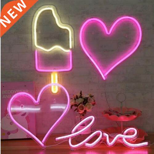 Led Neon Large love heart Acrylic Lamp Bar Store Ktv Club