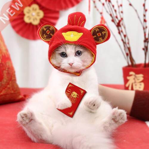 Pet Lucky Hat Headgear Kitty God of Wealth Dress Up Headdres