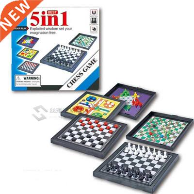 5 In 1 Chess Checkers Magnetic Board Flying Chess Kids Clas