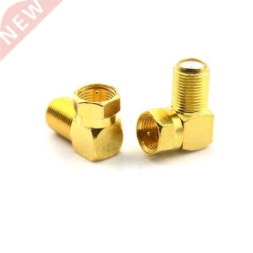 2pcs Copper F Male Plug Right Angle Satellite Sky Coax Cable