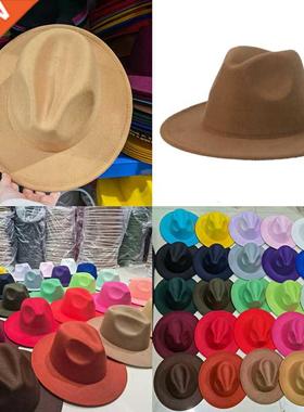 Hats for Women luxury Fedora Hat Women Panama Solid Wide Bri