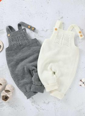 2022 0-24M Infant Baby Girl Boy Jumpsuit Knited ops Sleevles