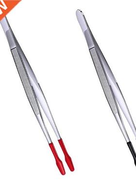 2 Pcs Rubber Tipped Tweezers Soft Tipped Tweezers PVC Coated