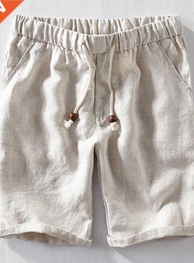 Men Summer Fashion Japan Style 100% Linen High Quality Elast