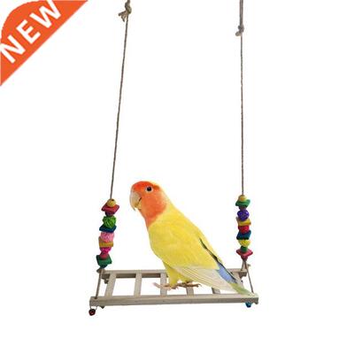Wood Chicken Swing Perch Play Toy Cage Hanging Ladder Large