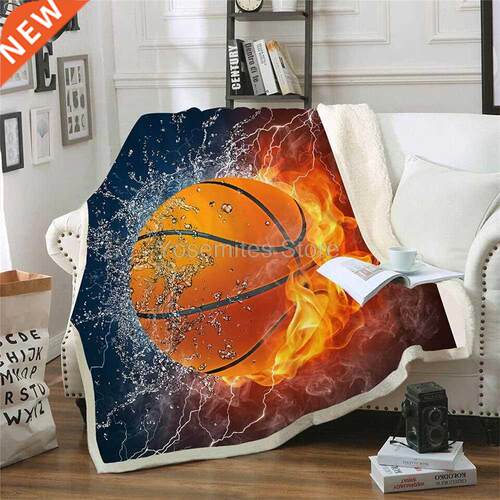 Basketball Blanket Soft Microfiber Sherpa Throw Blanket for